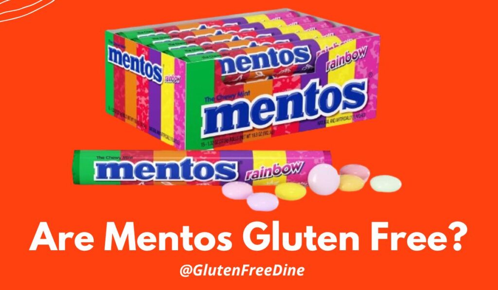 Are Mentos gluten free? Image showing Mentos candies, discussing their gluten content and safety for those with celiac disease.